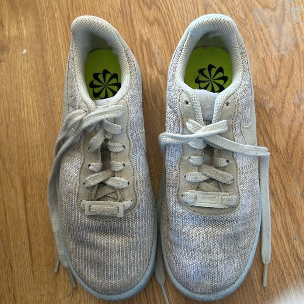 Nike Air Force 1 Crater Flyknit Low Top Sneakers Grey DH3375-101 Size 4.5